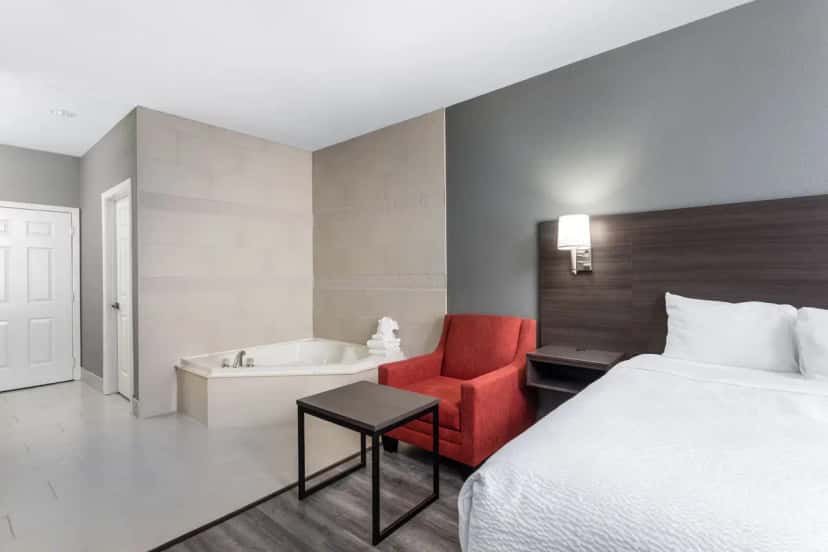 In-room hot tub at Ramada by Wyndham Sellersburg / Louisville North in Sellersburg, IN