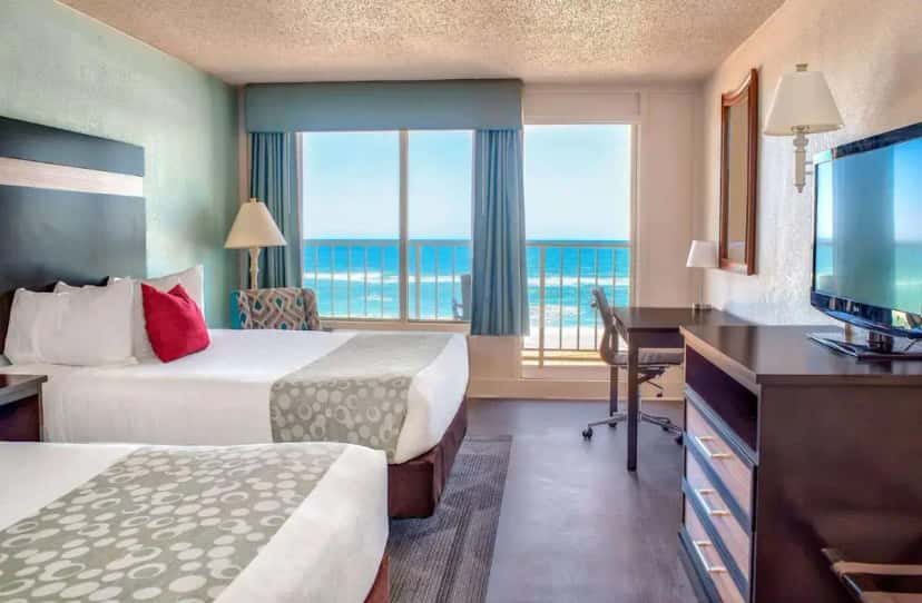 In-room hot tub at Ramada Plaza by Wyndham Nags Head Oceanfront in Kill Devil Hills, NC