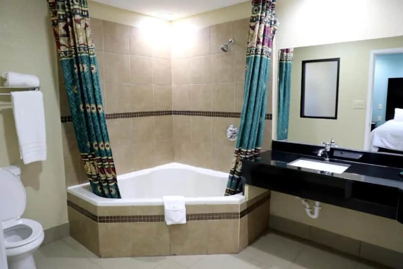 Private in-room jacuzzi tub in the King Suite with Spa Bath at Ranger Inn & Suites