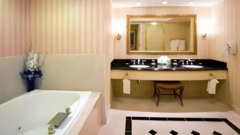 In-room hot tub at Resorts Casino Hotel in Atlantic City, NJ
