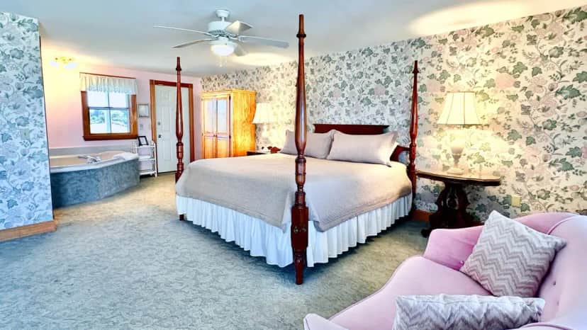Private in-room jacuzzi tub at Rose Farm Inn