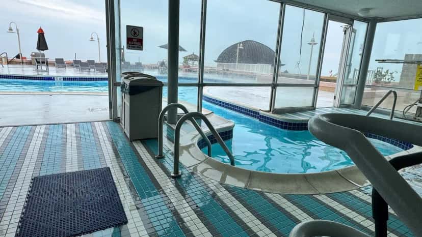 Shared indoor hot tub at Royal Suites at Atlantic Palace in Atlantic City, NJ