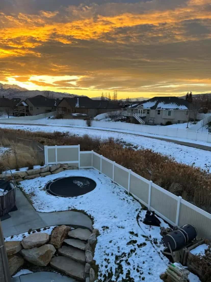 Private outdoor hot tub at Scenic Farmhouse in West Valley City, UT