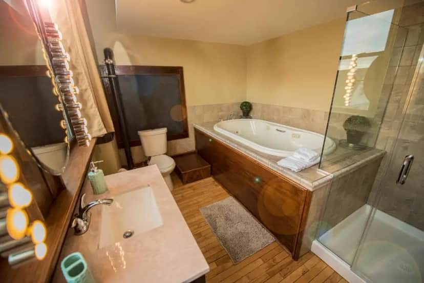 Private in-room jacuzzi tub in the Superior Apartment at School 31 Lofts