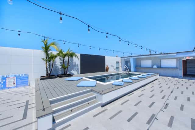Shared outdoor hot tub