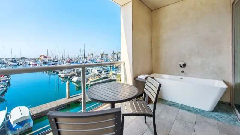 In-room hot tub at Shade Hotel in Redondo Beach, CA