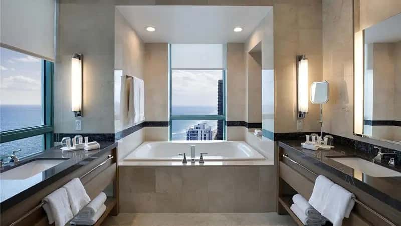 In-room hot tub at Signia by Hilton Diplomat Beach Resort in Hollywood, FL