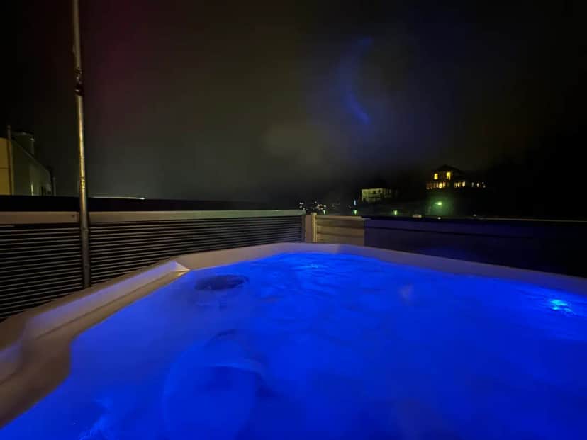 Private outdoor hot tub at Silverbow Inn
