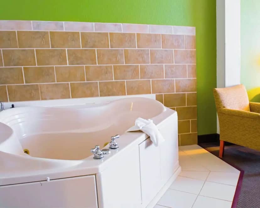 Private in-room jacuzzi in the Honeymoon Room, 1 King Bed, Non Smoking, Hot Tub at Sleep Inn & Suites Virginia Horse Center