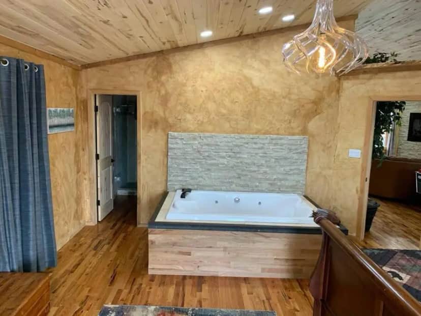Private in-room jacuzzi in the One-Bedroom House at SneakAway in Albuquerque