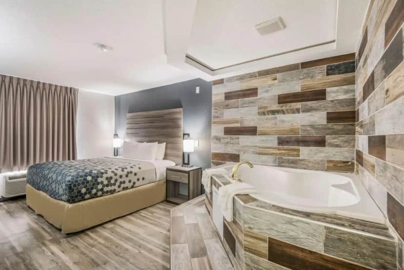 Private in-room jacuzzi tub in the King Room with Spa Bath at Sonesta Essential Des Moines