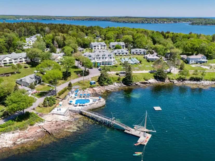 In-room hot tub at Spruce Point Inn Resort and Spa in Boothbay Harbor, ME