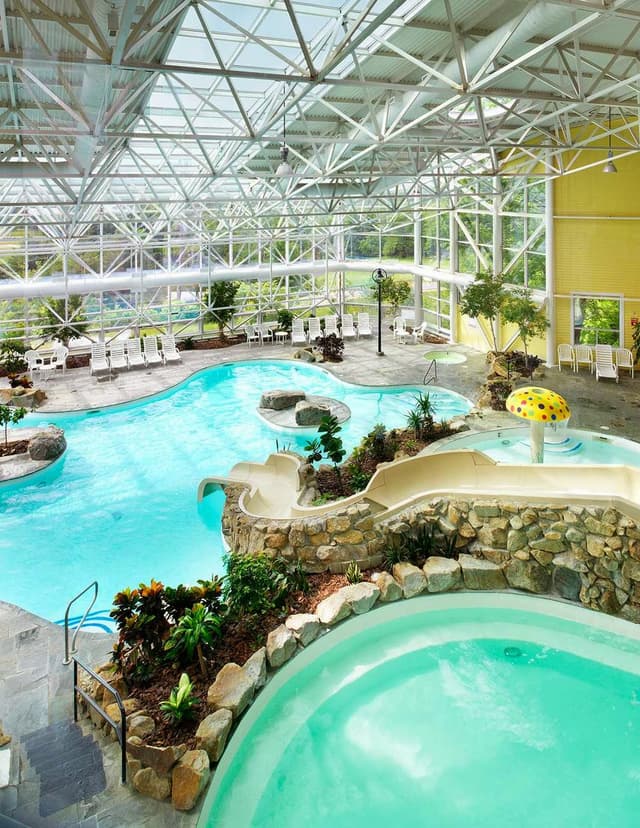 Shared indoor hot tub