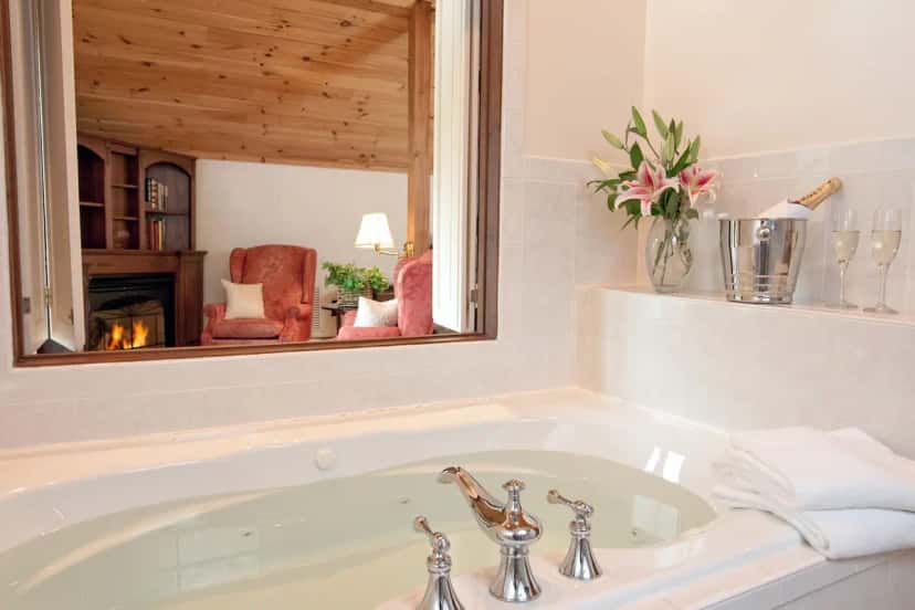 Jetted whirlpool tub at Stonecroft Country Inn in Ledyard, CT