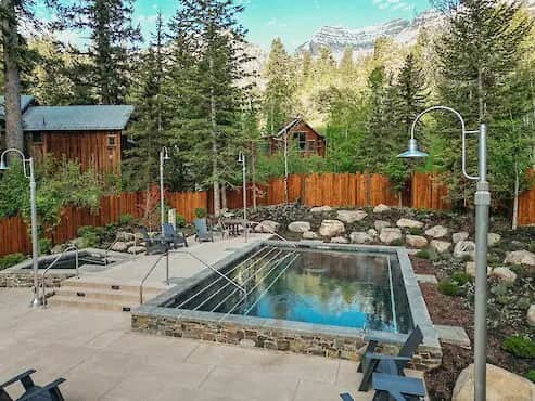 Shared outdoor hot tub at Sundance Mountain Resort