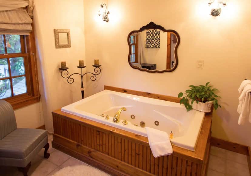 Private in-room jacuzzi tub at Sunflower Hill Inn