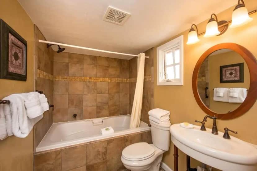 Private in-room jacuzzi tub in the King Room with Spa Bath at Sunset Inn Pacific Grove