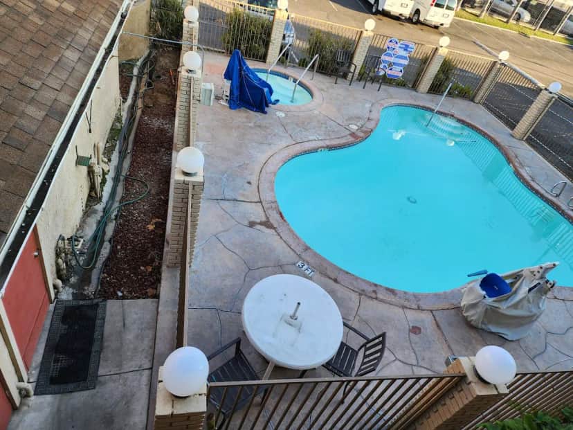 Shared outdoor hot tub at Super 8 by Wyndham Bakersfield South CA
