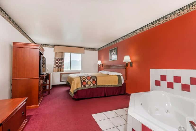 In-room hot tub at Super 8 by Wyndham Bedford in Bedford, IN