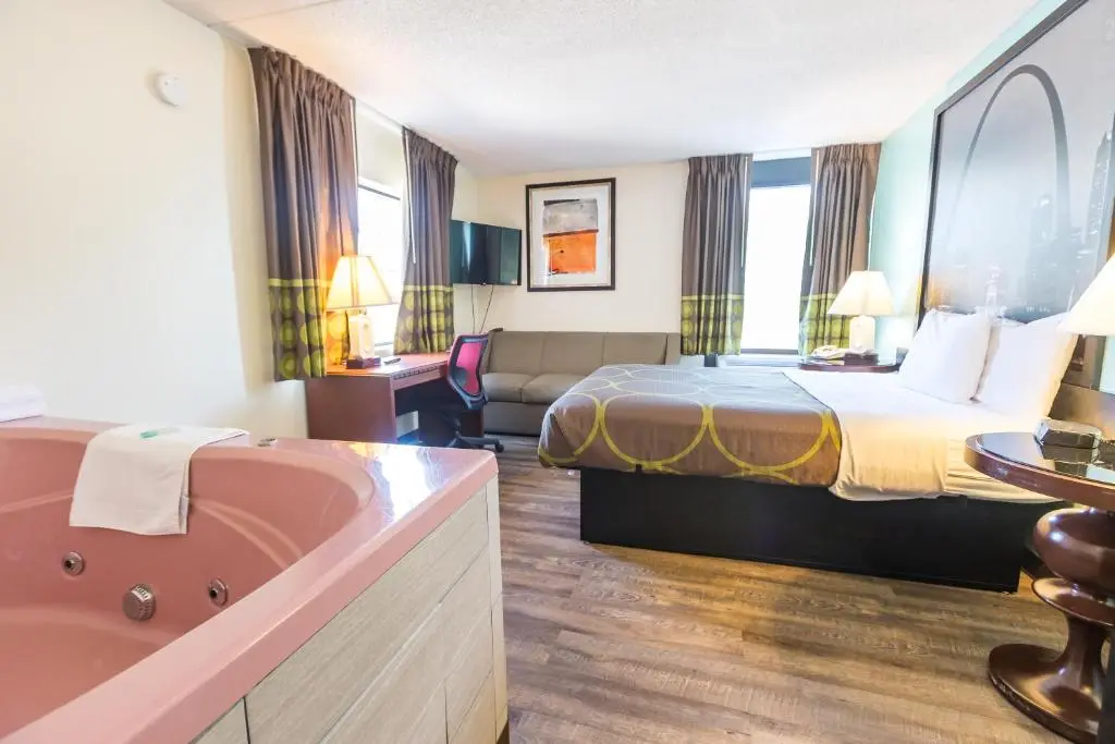 Private in-room jacuzzi tub in the Queen Room - Non-Smoking at Super 8 by Wyndham Branson/Andy Williams Theatre