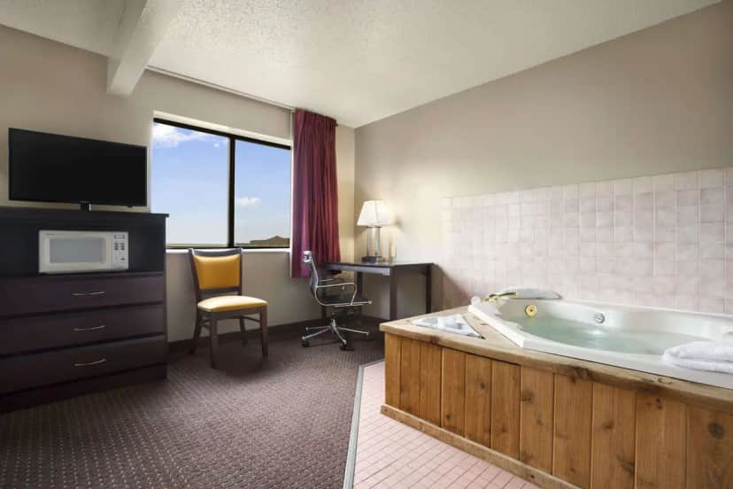 Private in-room jacuzzi at Super 8 by Wyndham Cameron