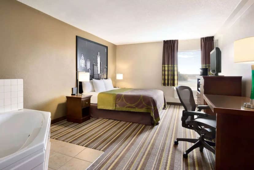 Private in-room jacuzzi tub at Super 8 by Wyndham Chambersburg I-81
