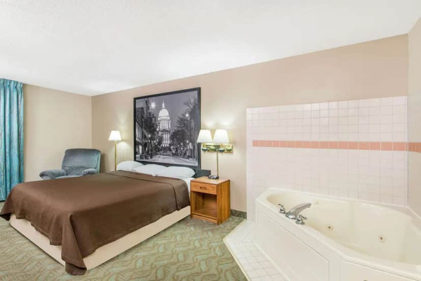 Private in-room jacuzzi tub at Super 8 by Wyndham Dodgeville