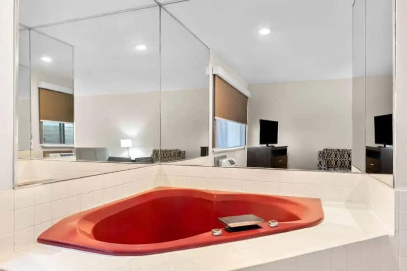 In-room hot tub at Super 8 by Wyndham La Crosse in La Crosse, WI