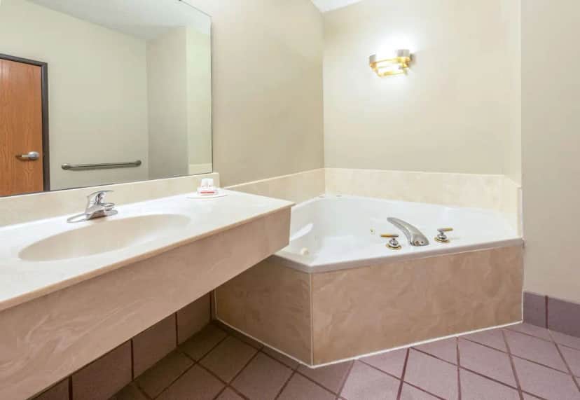 Private in-room jacuzzi tub at Super 8 by Wyndham Pevely