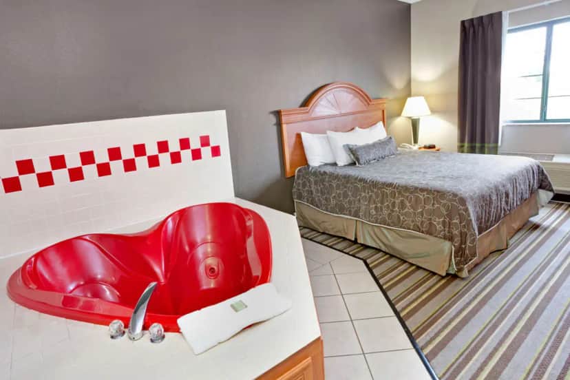 Private in-room jacuzzi at Super 8 by Wyndham South Bend