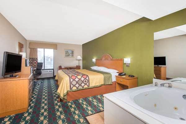 Private in-room jacuzzi tub at Super 8 by Wyndham Spartanburg/I-26 Exit 22