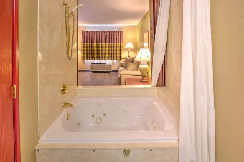 Private in-room jacuzzi tub at Super 8 by Wyndham Waterloo