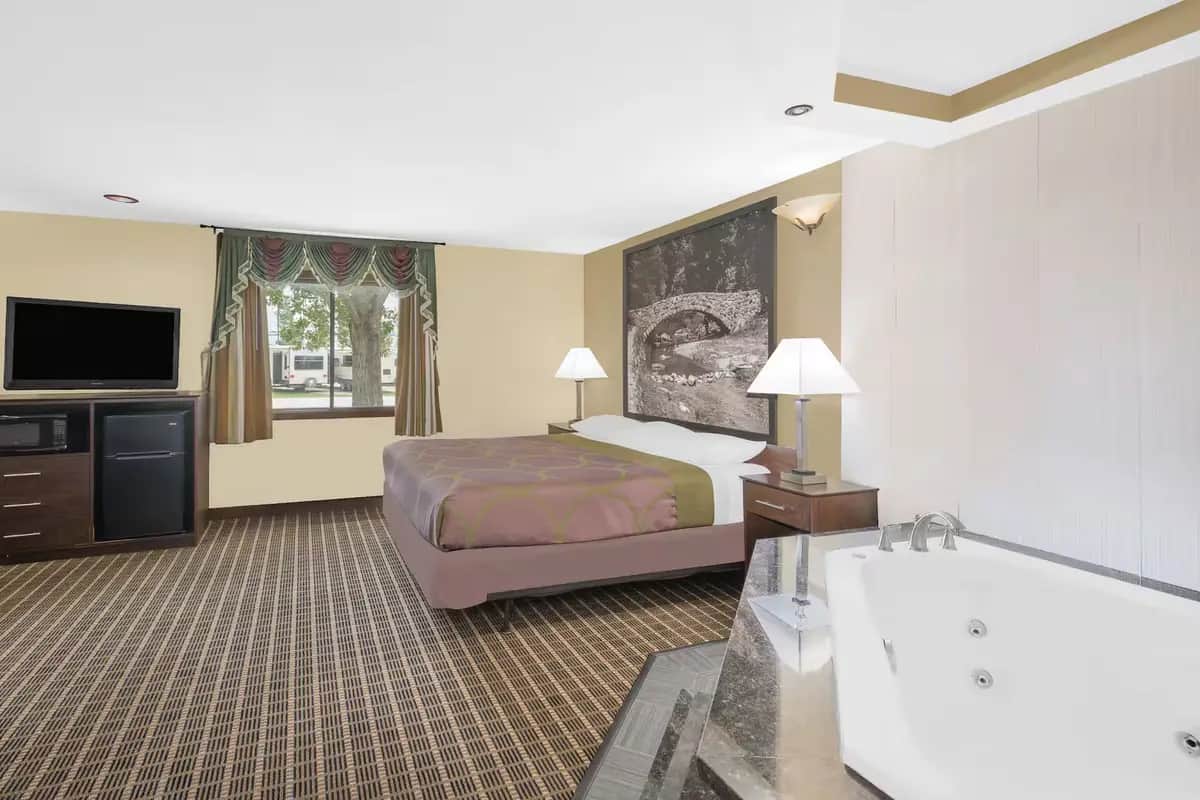 Private in-room jacuzzi at Super 8 by Wyndham Webster City IA