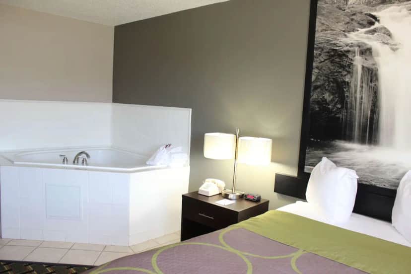 Private in-room jacuzzi at Super 8 by Wyndham Wyoming/Grand Rapids Area
