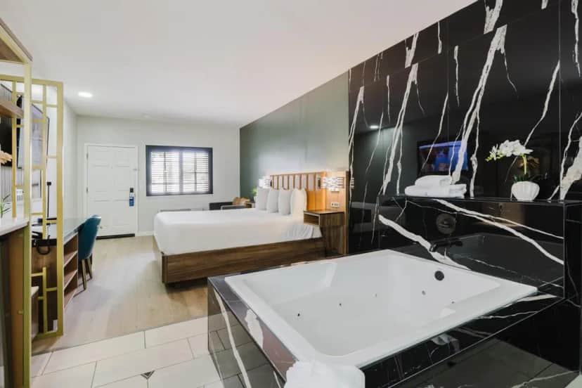 Private in-room jacuzzi in the King Room with Sofa, Jetted Tub and Walk-In Shower - Non-Smoking at Surestay By Best Western Morgan Hill