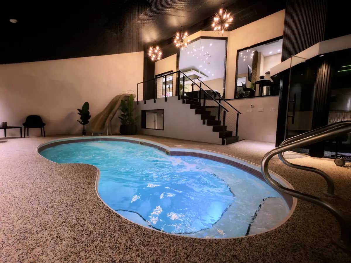 Shared indoor hot tub at Sybaris Indianapolis