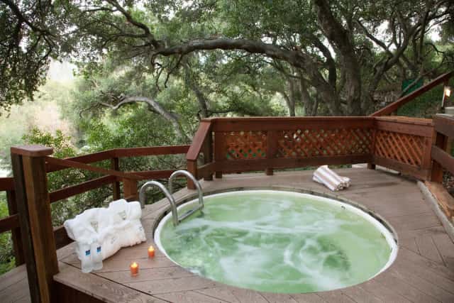 Private outdoor hot tub