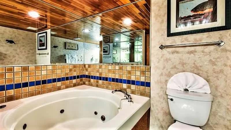 In-room hot tub at Tahoe Beach and Ski Club in South Lake Tahoe, CA
