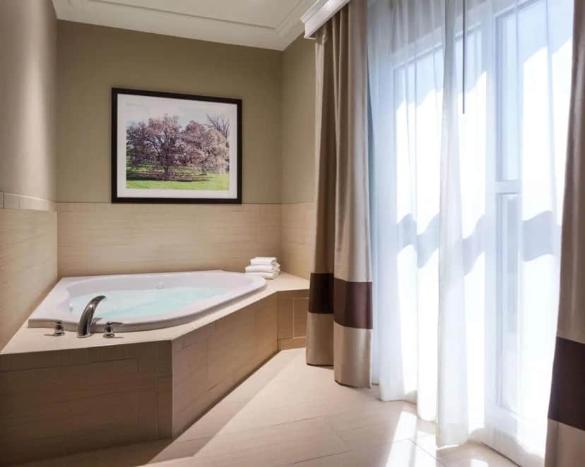 Private in-room jacuzzi tub in the King Suite with Spa Bath at Tannery Suites