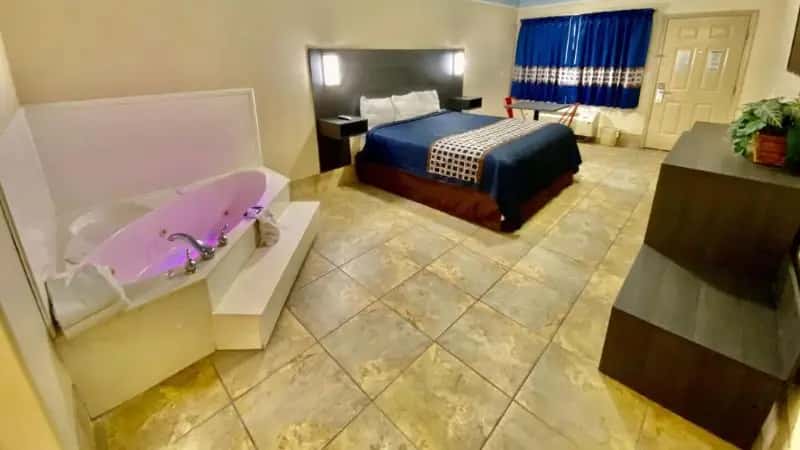 In-room hot tub at Texas Inn & Suites at La Plaza Mall and McAllen Airport in McAllen, TX
