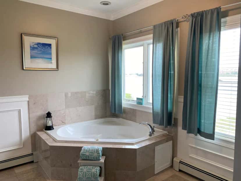 Jetted whirlpool tub at The Beacon Luxury Waterfront Inn in Hull, MA