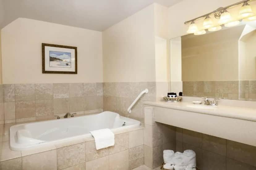 Private in-room jacuzzi tub in the Club Suite (Adults 25+) at The Bellmoor Inn and Spa
