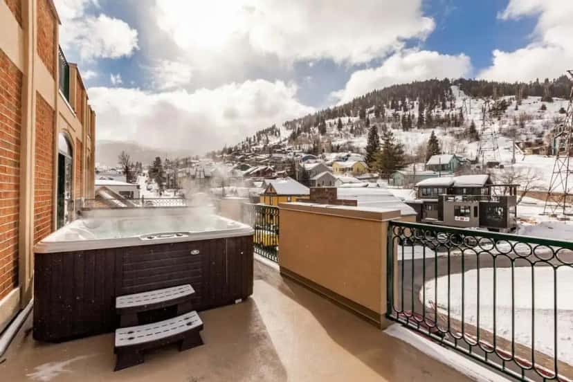 In-room hot tub at The Caledonian By All Seasons Resort Lodging in Park City, UT