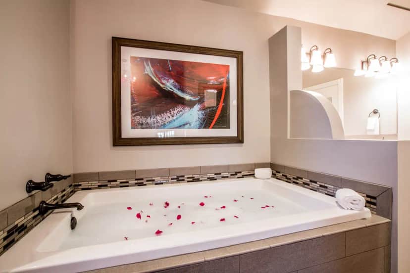 Private in-room jacuzzi tub at The Chateau at Lake La Quinta