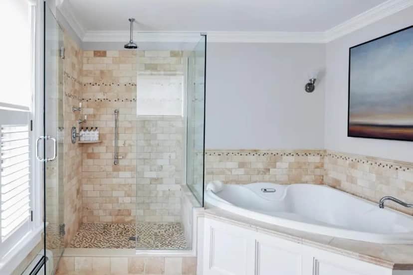 Private in-room jacuzzi tub in the Governor's Suite at The Cliffside Inn
