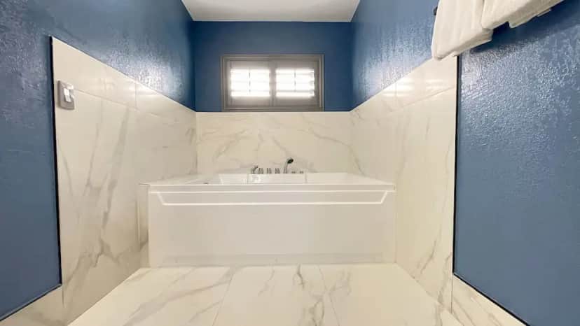 Private in-room jacuzzi tub in the Romantic Studio Suite at The Fremont Inn
