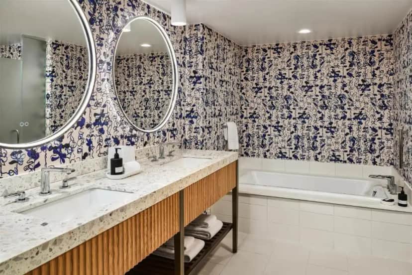 Private in-room jacuzzi tub in the One-Bedroom King Suite at The Highland Dallas, Curio Collection by Hilton