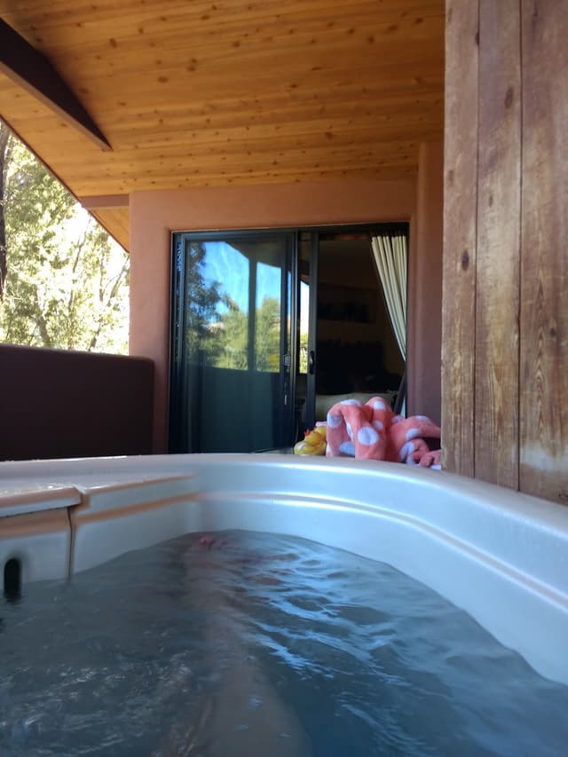 Private outdoor hot tub