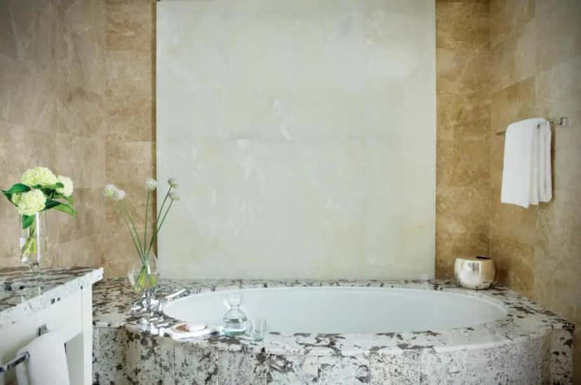 Deep soaking tub at The Langham Chicago in Bridgeview, IL
