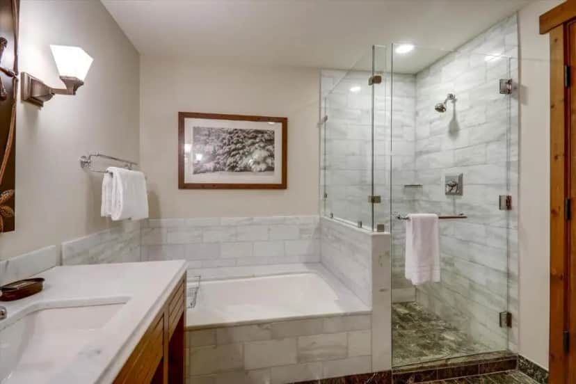 Deep soaking bathtub in the Holiday Home at The Lodge at Spruce Peak